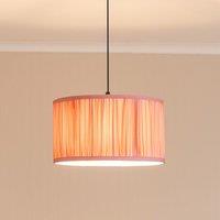 ValueLights Jess Fabric Ruched Pleated Ceiling Floor Table Large Drum Lamp Shade in Light Pink