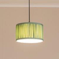 ValueLights Jess Fabric Ruched Pleated Ceiling Floor Table Small Drum Lamp Shade in Pale Green