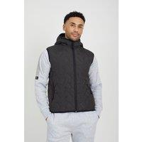 Brave Soul Men's Heat Seal Padded Hooded Gilet in Charcoal | Size: Medium