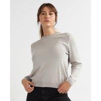 Alse Studio Women's Premium Quality 100% Cotton Crew Neck Long Sleeve Jumper in Grey | Size: Large