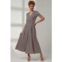 Jolie Moi Women's Kenzie Half Sleeve Jersey Maxi Dress in Natural | Size: 8