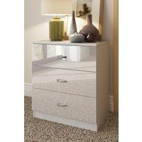 FWStyle Chilton White Gloss 3 Drawer Chest (H) 68.5cm (W) 60cm (D) 40cm