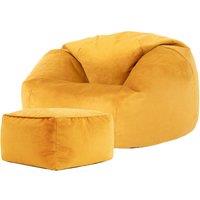 icon Kingston Classic Velvet Bean Bag Chair & Pouffe Pink Bean Bag Chair in Yellow
