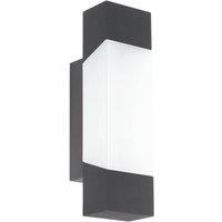 Eglo Gorzano Anthracite Metal & Plastic IP44 Integrated LED Outdoor Wall Light in Dark Grey