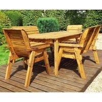 Charles Taylor Trading Six Seater Rectangular Table Set (with chairs & benches) in Brown