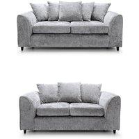 Furniture 786 Keria Chenille Fabric 3+2 Seater Sofa Set in Silver
