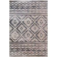 Kukoon Grey Tribal Aztec Outdoor Area Rug Garden Patio Summer Barbeque Mat | Size: 120 cm x 170 cm