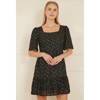 Mela Women's Black Star Print Skater Dress | Size: 12