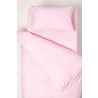Homescapes Cotton Cot Bed Duvet Cover Set 200 Thread Count in Pink