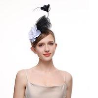 PEACH ACCESSORIES Women's Flower & Feather Heart Fascinator in Black