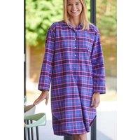 British Boxers Women's "Lomond" Tartan Brushed Cotton Nightshirt in Bright Pink | Size: Small