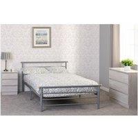 Seconique Orion 4' Small Double Bed in Metallic Silver