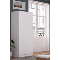 FWStyle 2 Door Double Wardrobe Matt White Finish Tunis