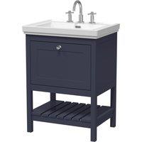 Balterley Floor Standing 1 Drawer Vanity 3 Tap Hole Fireclay Basin Blue 600mm