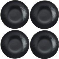 Mikasa Jardin Midnight 4-Piece Stoneware Pasta Bowl Set, Black