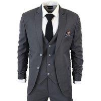Infinity Leather Men's IM1 Classic Plain 3 Piece Suit in Charcoal | Size: 46R