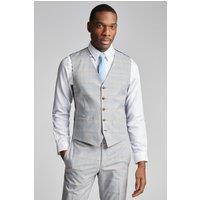 Agate Taupe Blue Check Waistcoat