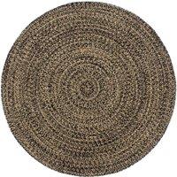 Handmade Rug Jute Black and Brown 240 cm