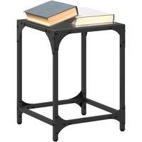 Berkfield Home Coffee Tables with Black Glass Top 2 pcs 30x30x40 cm Steel | Size: 30 x 30 x 40 cm