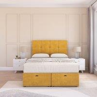 Jasmine Plush Fabric Ottoman Bed End Opening With Sprung Memory Mattress & 54 Inch Floorstanding Headboard