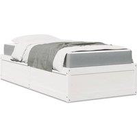 Berkfield Home Bed with Mattress White 90x190 cm Single Solid Wood Pine