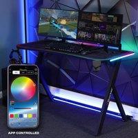 Lumio RGB Gaming Desk with LED lights FREE Mousemat and Cup Holder