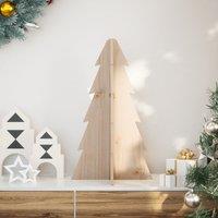 Berkfield Home Wooden Christmas Tree for Decoration 69.5 cm Solid Wood Pine in Brown