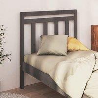 Berkfield Home Bed Headboard Grey 106x4x100 cm Solid Wood Pine | Size: 106 x 4 x 100 cm