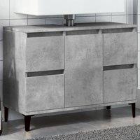 Berkfield Home Sink Cabinet Concrete Grey 80x33x60 cm Engineered Wood | Size: 80 x 33 x 60 cm