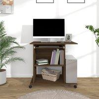 Berkfield Home Computer Desk Brown Oak 80x50x75 cm Engineered Wood | Size: 80 x 50 x 75 cm