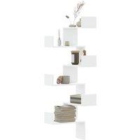 Berkfield Home Wall Corner Shelf White 45x45x147 cm Engineered Wood | Size: 45 x 45 x 147 cm