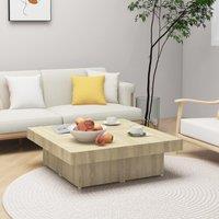 Berkfield Home Coffee Table Sonoma Oak 90x90x28 cm Engineered Wood in Brown | Size: 90 x 90 x 28 cm