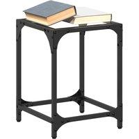 Berkfield Home Coffee Tables with Transparent Glass Top 2 pcs 30x30x40 cm Steel in Grey | Size: 30 x 30 x 40 cm