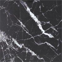 Table Top Black 70x70 cm 6 mm Tempered Glass with Marble Design