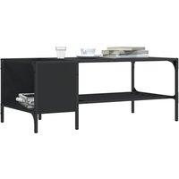Coffee Table with Rack Black 100x51x40 cm Engineered Wood