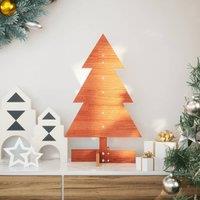 Berkfield Home Wooden Christmas Tree for Decoration Wax Brown 60 cm Solid Wood Pine