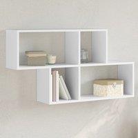 Berkfield Home Wall Shelf White 100x20x53 cm Engineered Wood | Size: 100 x 20 x 53 cm