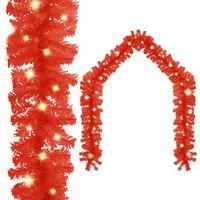 Berkfield Home Christmas Garland with LED Lights 10 m Red