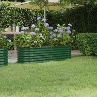 Berkfield Home Garden Raised Bed Powder-coated Steel 152x40x36 cm Green | Size: 152 x 40 x 36 cm
