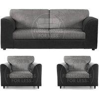 Luxor Jumbo Cord 3 + 1 + 1 Fabric 3 Piece Sofa Suite - Fullback