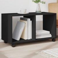 Berkfield Home vidaXL Rolling Cabinet Black 72x33x42.5 cm Engineered Wood in Black