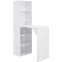 Berkfield Home Bar Table with Cabinet White 115x59x200 cm | Size: 115 x 59 x 200 cm