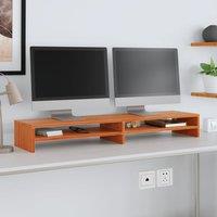 Berkfield Home Monitor Stand Wax Brown 100x24x13 cm Solid Wood Pine | Size: 100 x 24 x 13 cm