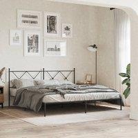 Berkfield Home Metal Bed Frame without Mattress with Headboard Black 183x213cm | Size: 183x213 cm