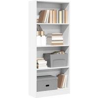 Berkfield Home Bookcase White 60x24x143 cm Engineered Wood | Size: 60 x 24 x 143 cm