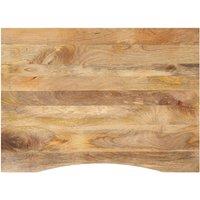 Berkfield Home Desk Top with Curve 100x80x2.5 cm Solid Wood Rough Mango in Brown