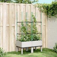 Berkfield Home Garden Planter with Trellis White 80x40x142.5 cm PP