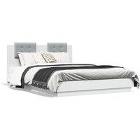 Berkfield Home Bed Frame with LED without Mattress White 140x200 cm