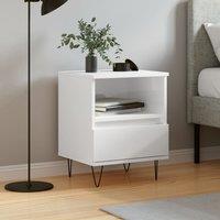 Berkfield Home Bedside Cabinet High Gloss White 40x35x50 cm Engineered Wood | Size: 40 x 35 x 50 cm