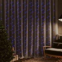 Berkfield Home LED Curtain Fairy Lights 3x3m 300 LED Blue 8 Function